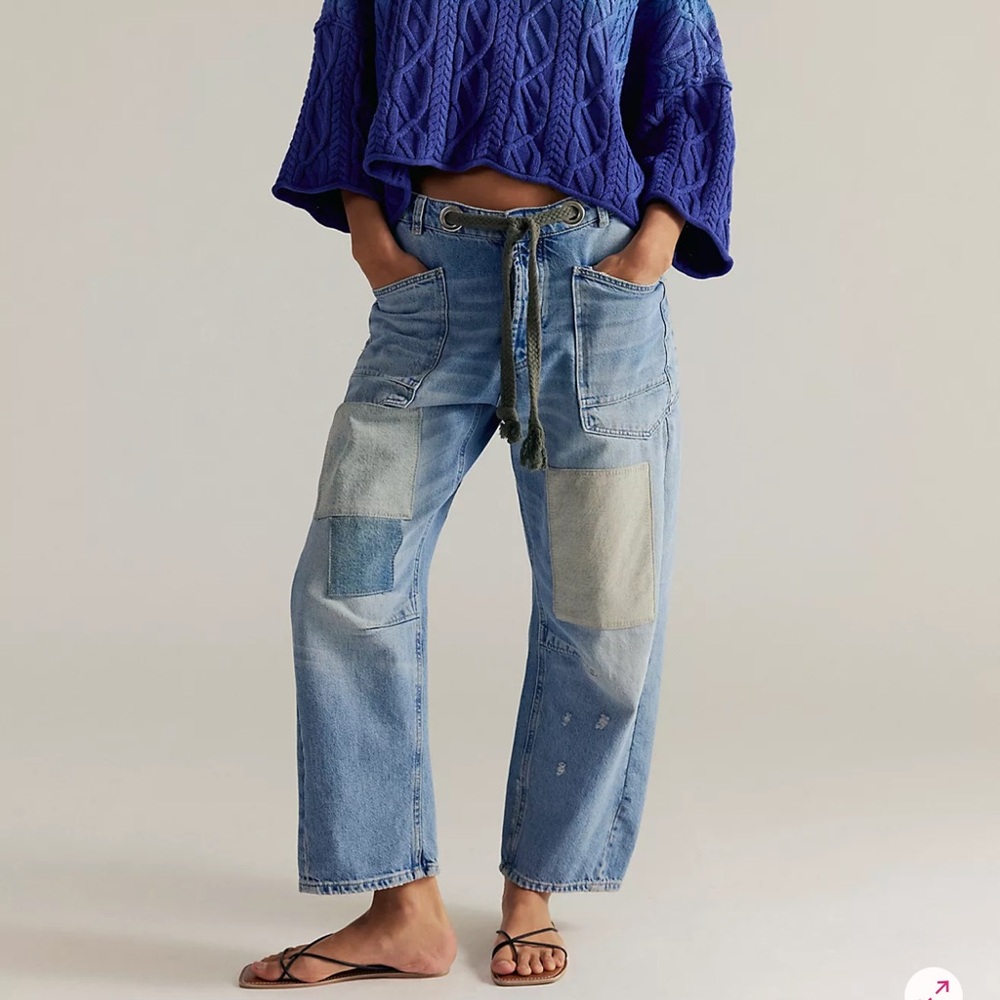 Free People Moxie Barrel Low Slung Jeans - Sz 25